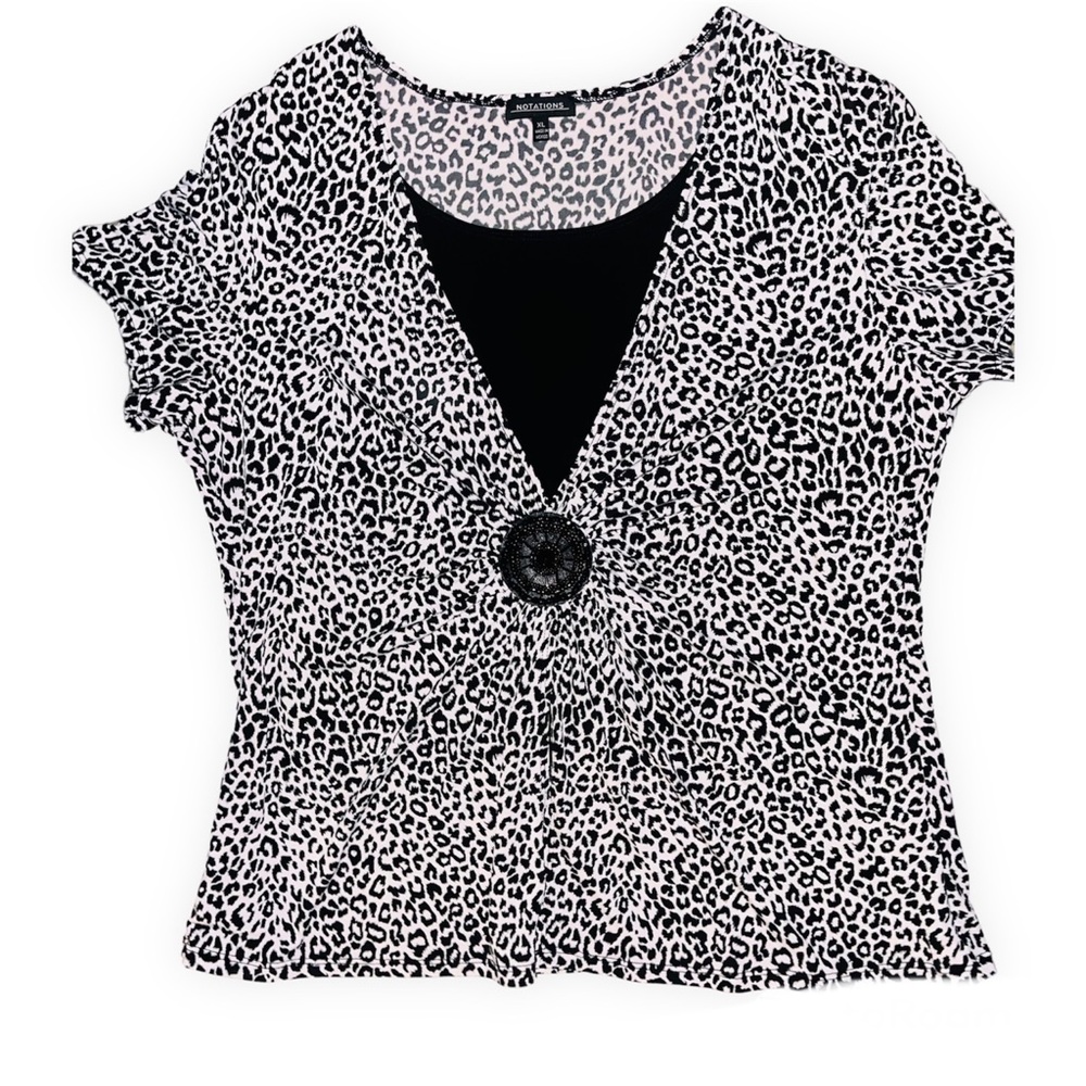 Notations Animal Print Blouse